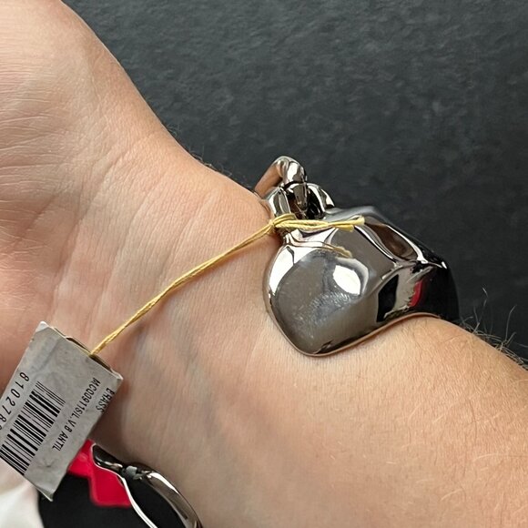 NWT Alexander McQueen Molten Chain Cuff Bracelet Silver Sz Small - Picture 11 of 16